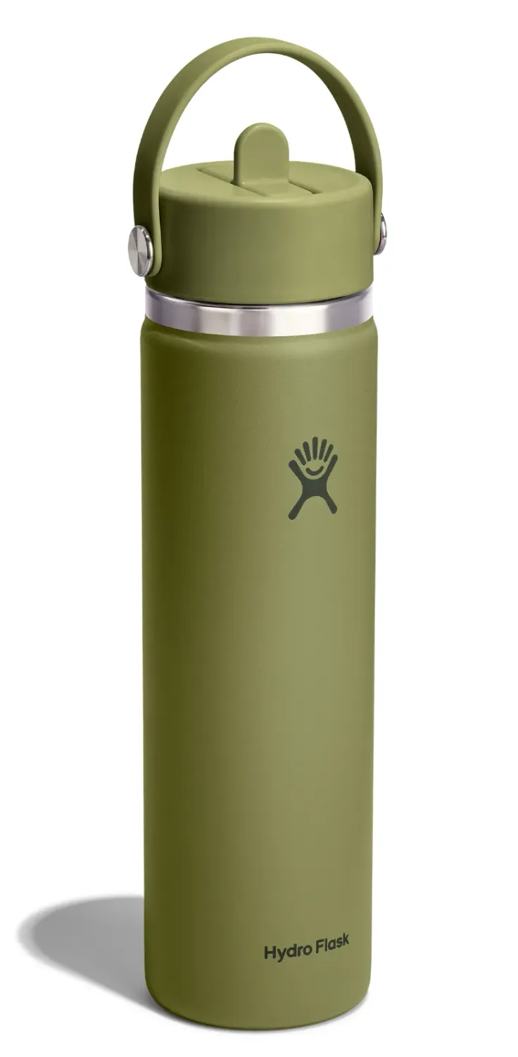 Hydro Flask 24oz Wide Flex Straw Cap in Palmer Green, alternate view 3