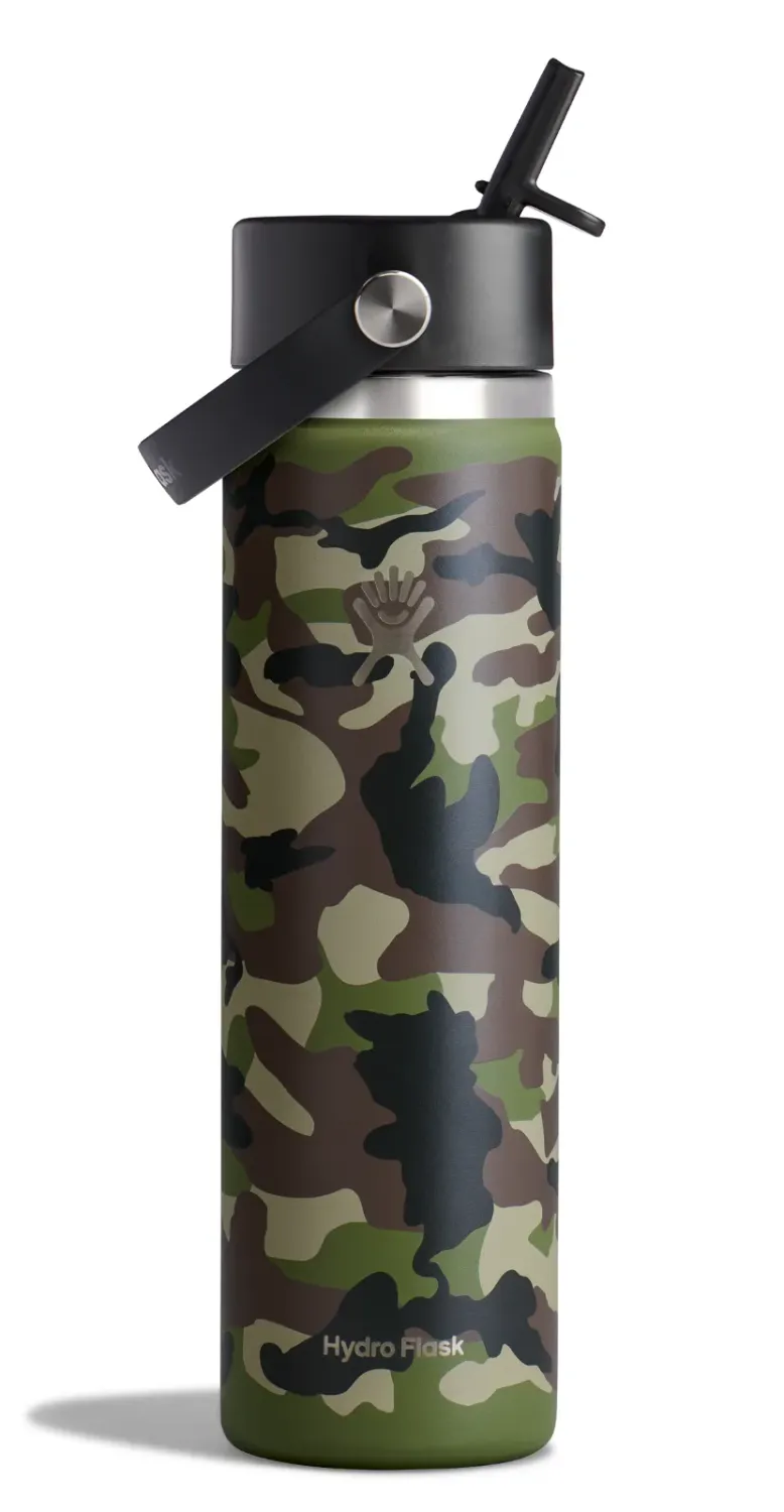 Hydro Flask 24oz Wide Flex Straw Cap in Woodland Camo, alternate view 4