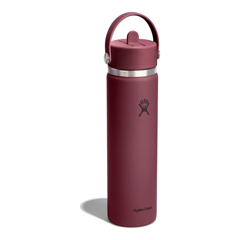Hydro Flask 24oz Wide Flex Straw Cap in Burgundy, alternate view 1
