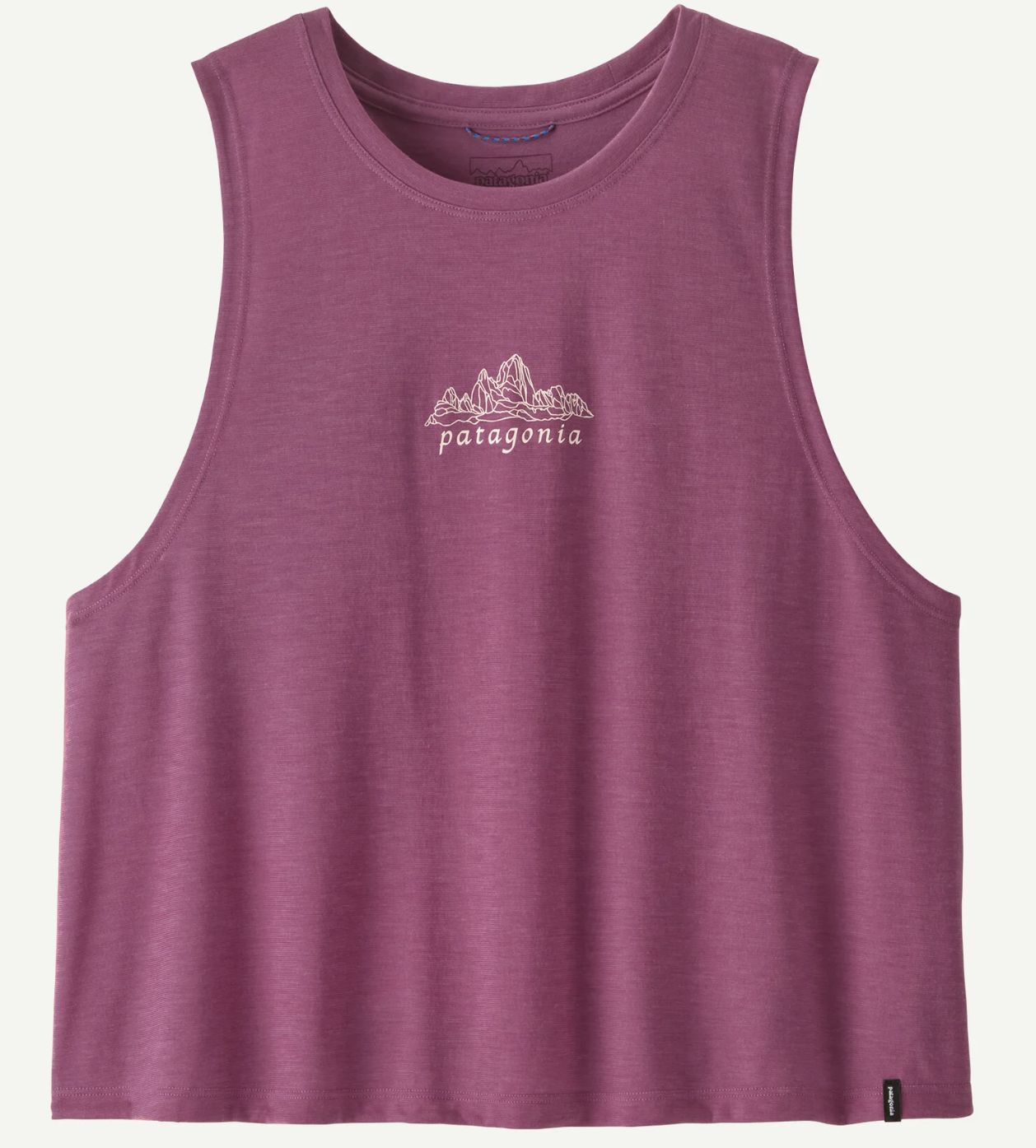Patagonia Women's Cap Cool Cropped Tank, Color: Fitz Roy Faded Magenta, Size: Xtra Small