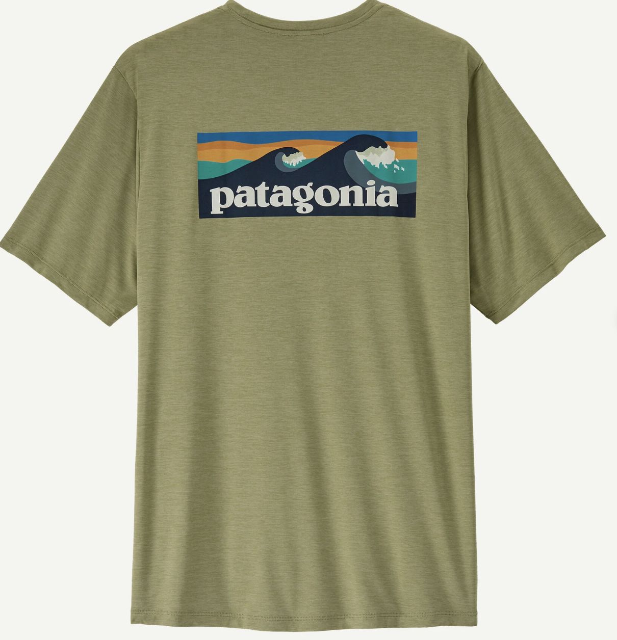 Patagonia Men's Cap Cool Daily Shirt - Boardshort Logo, Color: Gumtree Green - Light Gumtree Green, Size: Small