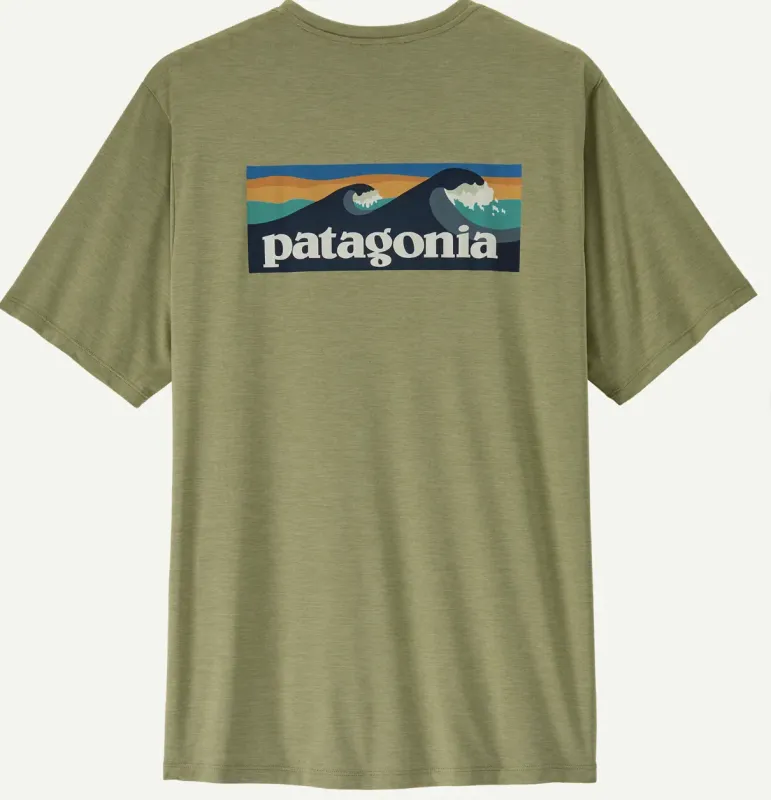 Patagonia Men's Cap Cool Daily Shirt - Boardshort Logo, front view