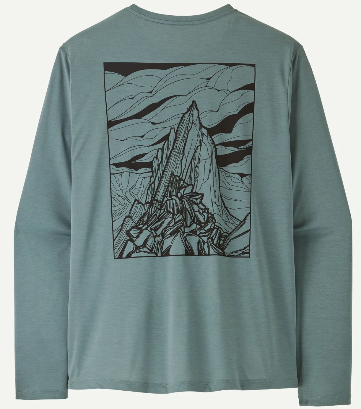Patagonia Men's Long Sleeve Cap Cool Daily Shirt - Cloud Crag, Color: Blue Sage - Light Blue Sage X-Dye, Size: Small