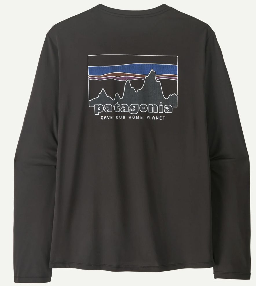 Patagonia Men's L/S Cap Cool Daily Shirt - '73 Skyline, Color: Black, Size: Medium