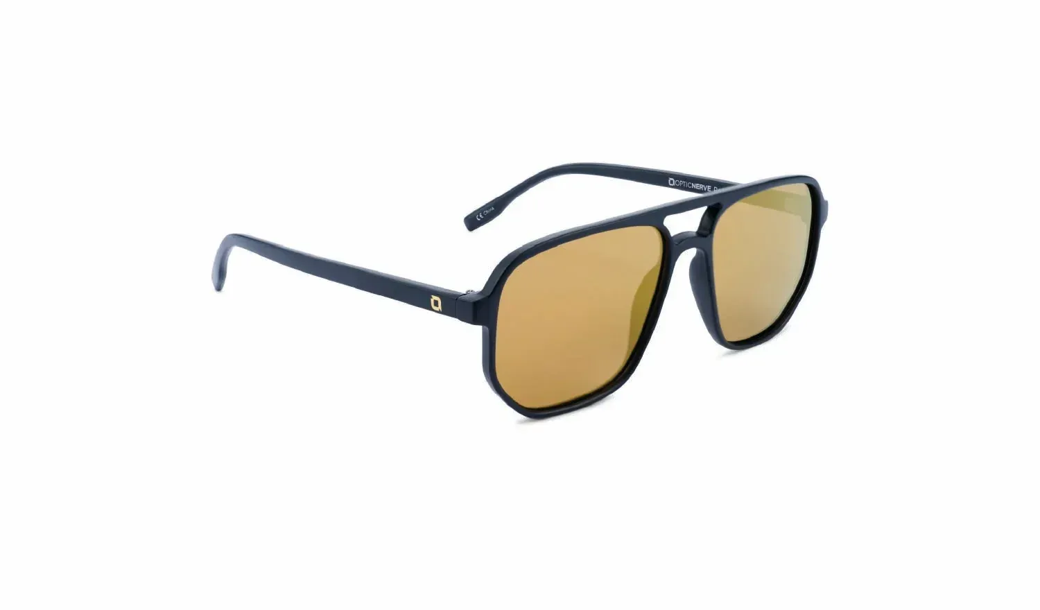 ONE by Optic Nerve Wonderspoon Matte Black w/ Polarized Brown Lens Gold Mirror, front view