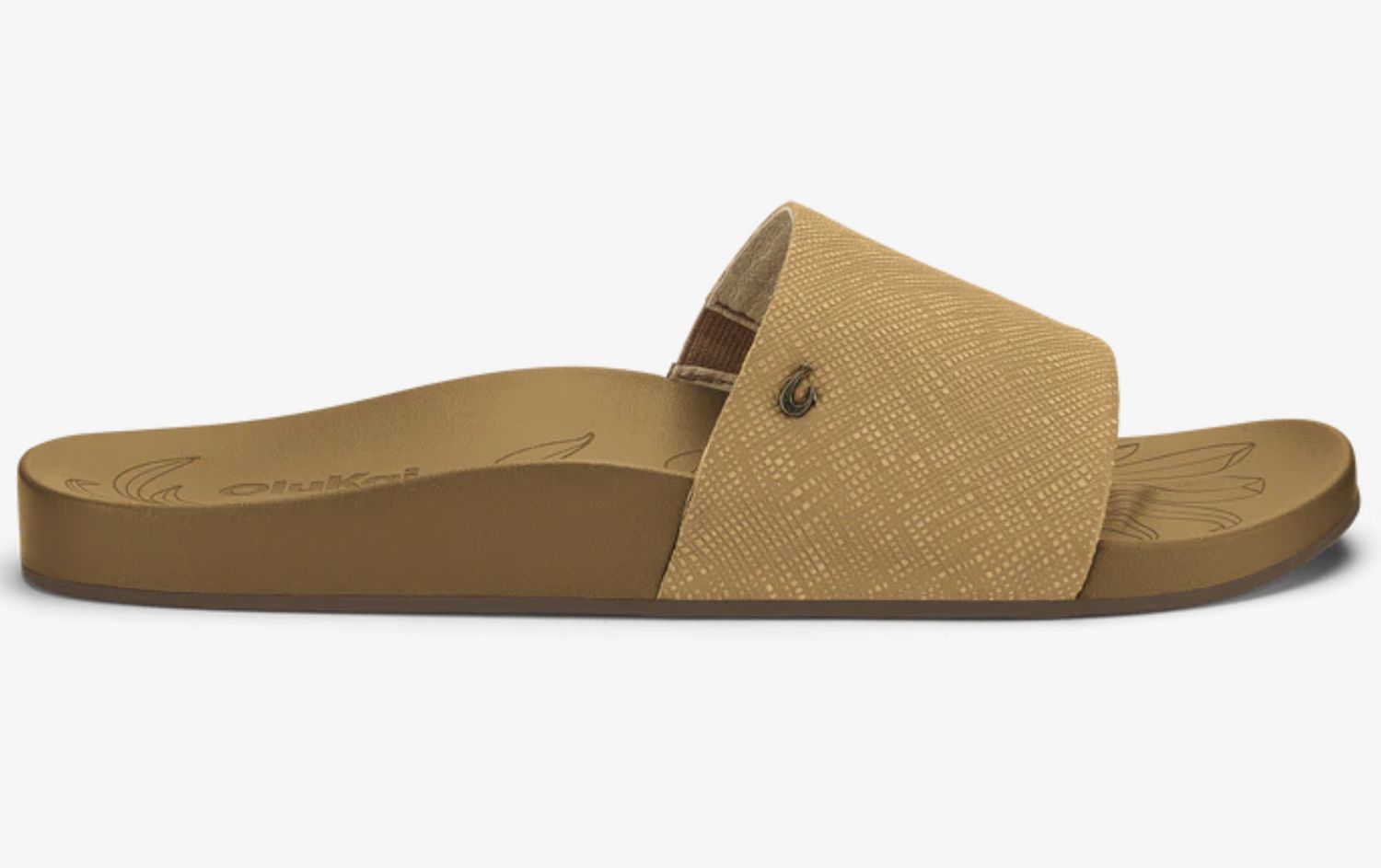 Olukai Women's Kipe'a Pono Slide, Color: Sahara/ Crosshatch, Size: 6