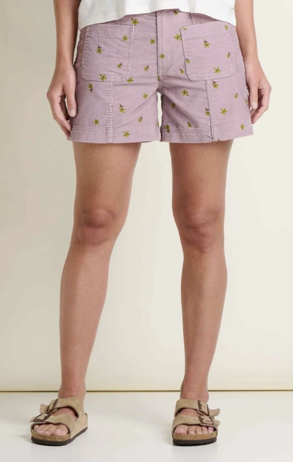 Toad &amp; Co Women's Coaster Cord Short, Color: Faded Lilac Embroidery, Size: 2