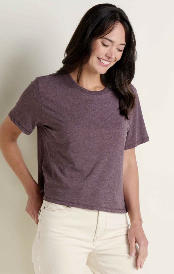 Toad &amp; Co Women's Boundless Jersey Crew, Color: Rasin, Size: Small