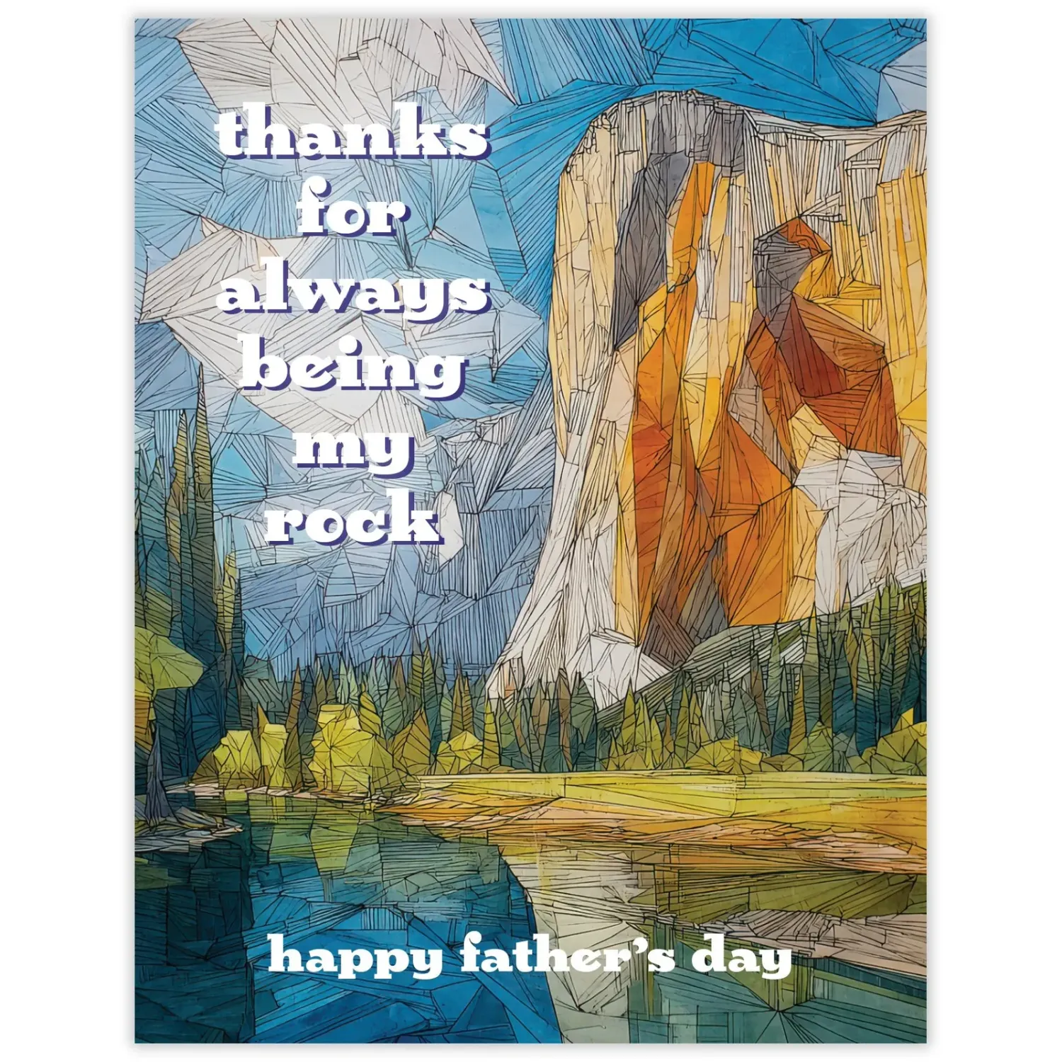 Waterknot Thanks for being my rock Father's day card, front view