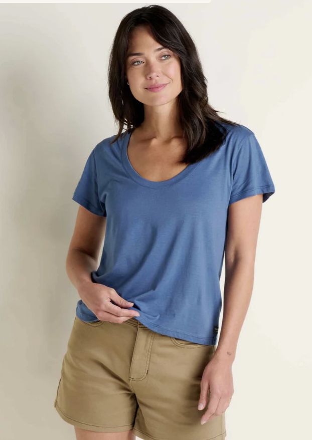 Toad&amp;Co Women's Whisper Tee, Color: Canal, Size: L
