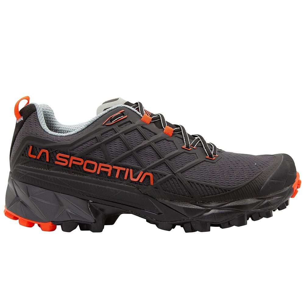 La Sportiva Men's Akyra II, Color: Carbon / Cherry Tomato, Size: 42.5