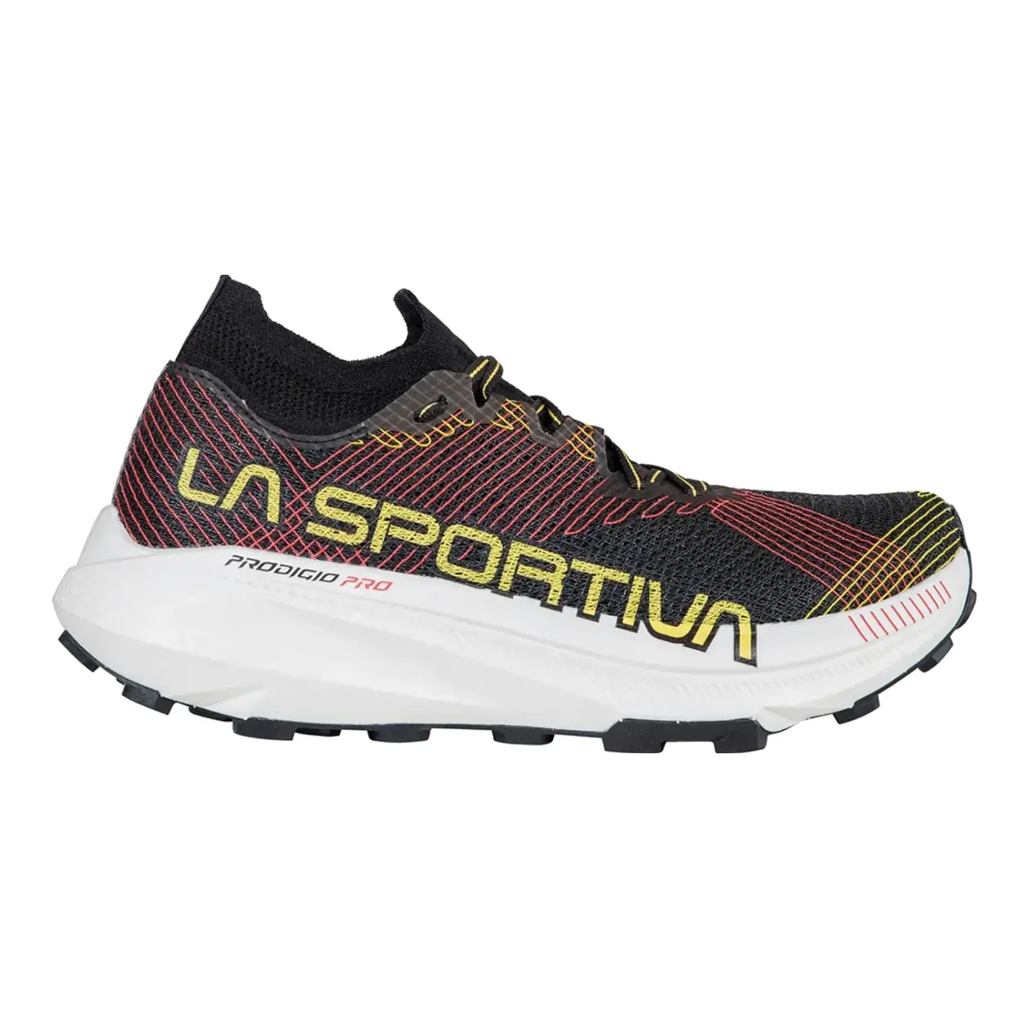 La Sportiva Men's Prodigio Pro Trail Running Shoe, Color: Black/Yellow, Size: 40.5