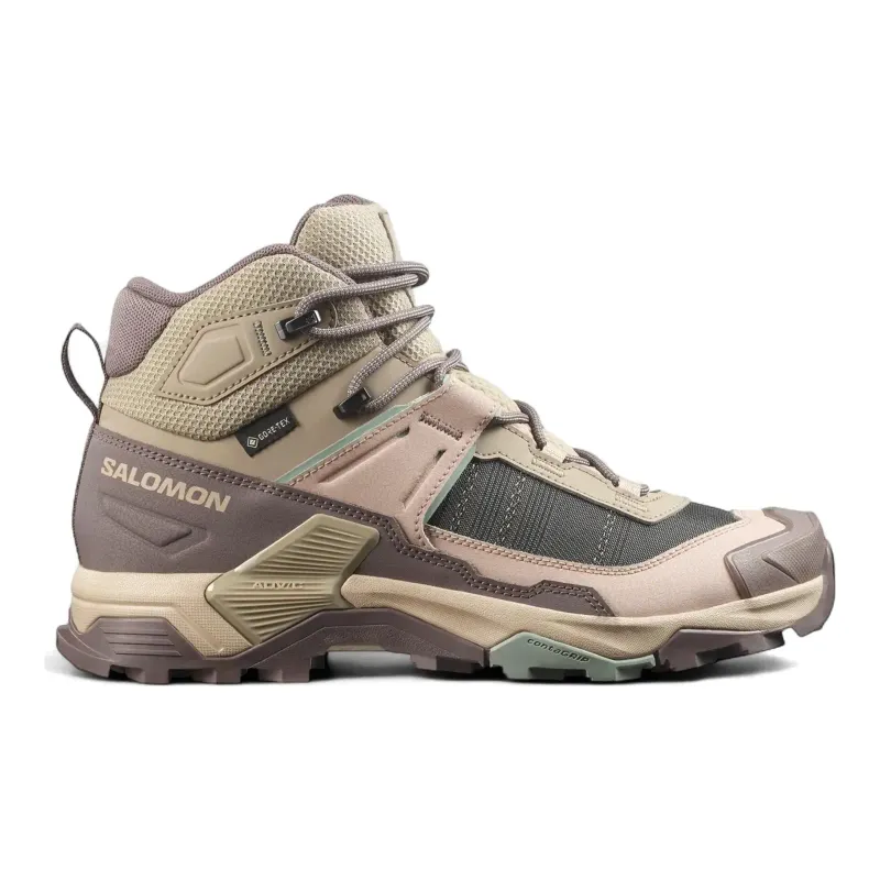 Salomon Women's X Ultra 5 Mid Gore-Tex in Iron/Desert Tan, main view