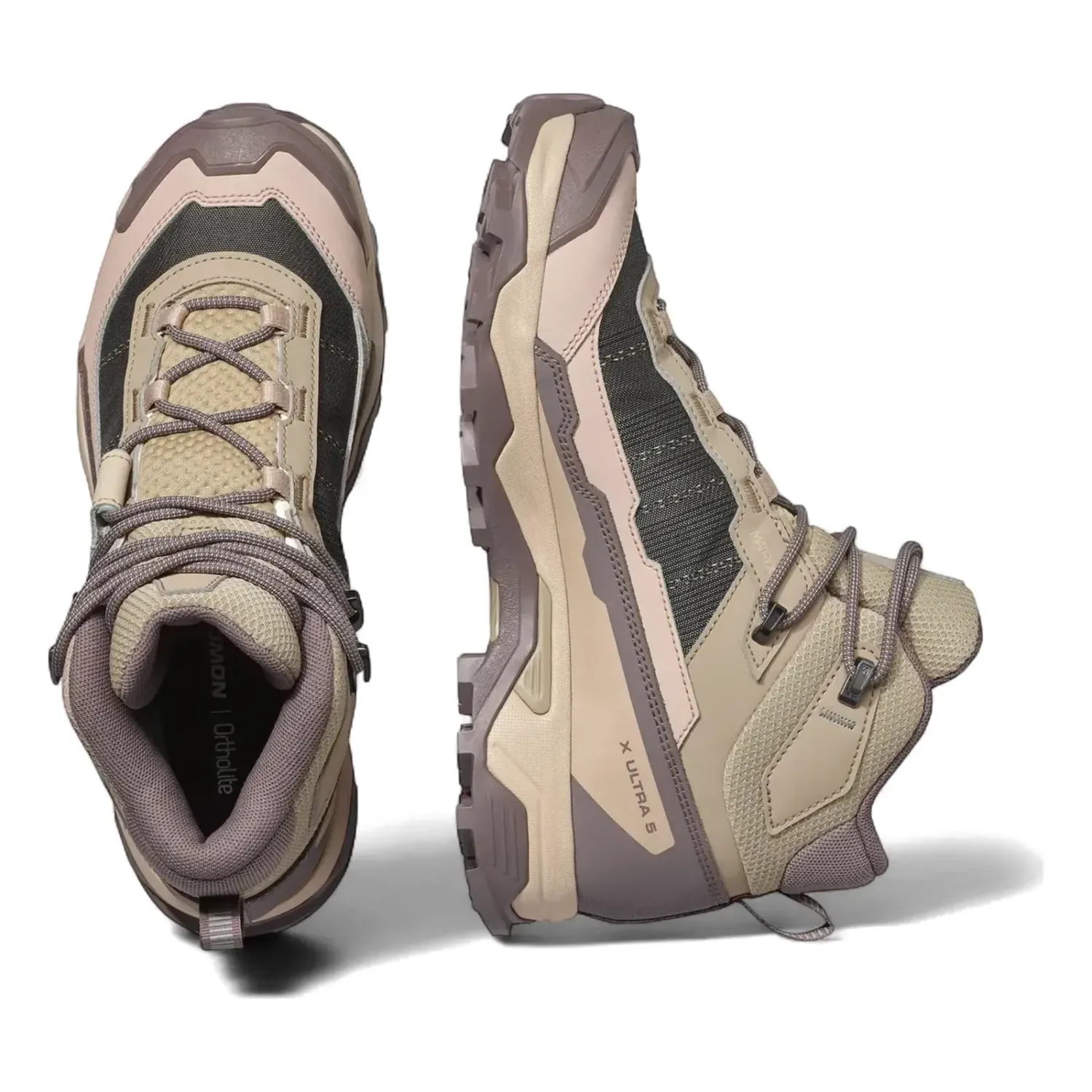 Salomon Women's X Ultra 5 Mid Gore-Tex in Iron/Desert Tan, alternate view 1