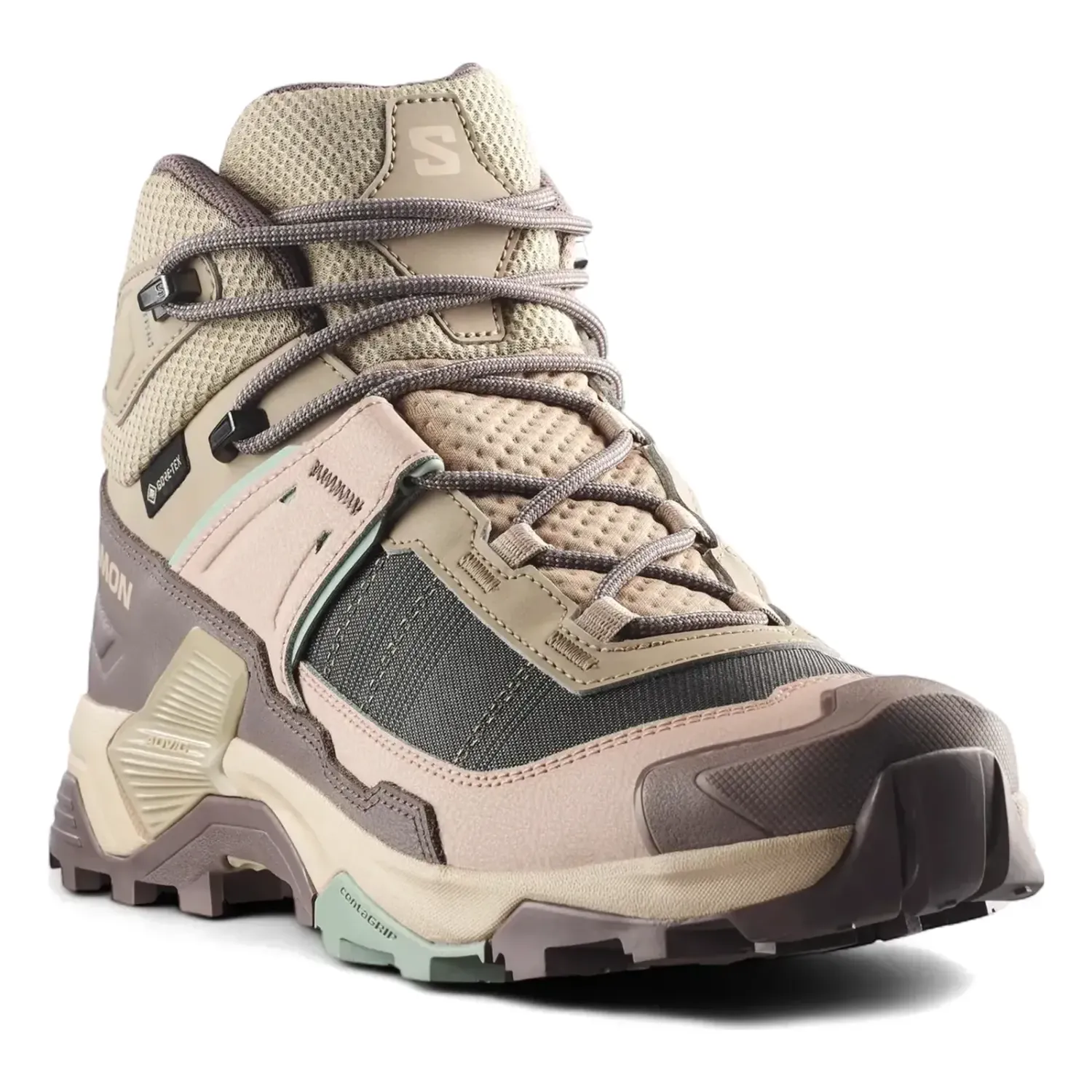 Salomon Women's X Ultra 5 Mid Gore-Tex in Iron/Desert Tan, alternate view 3