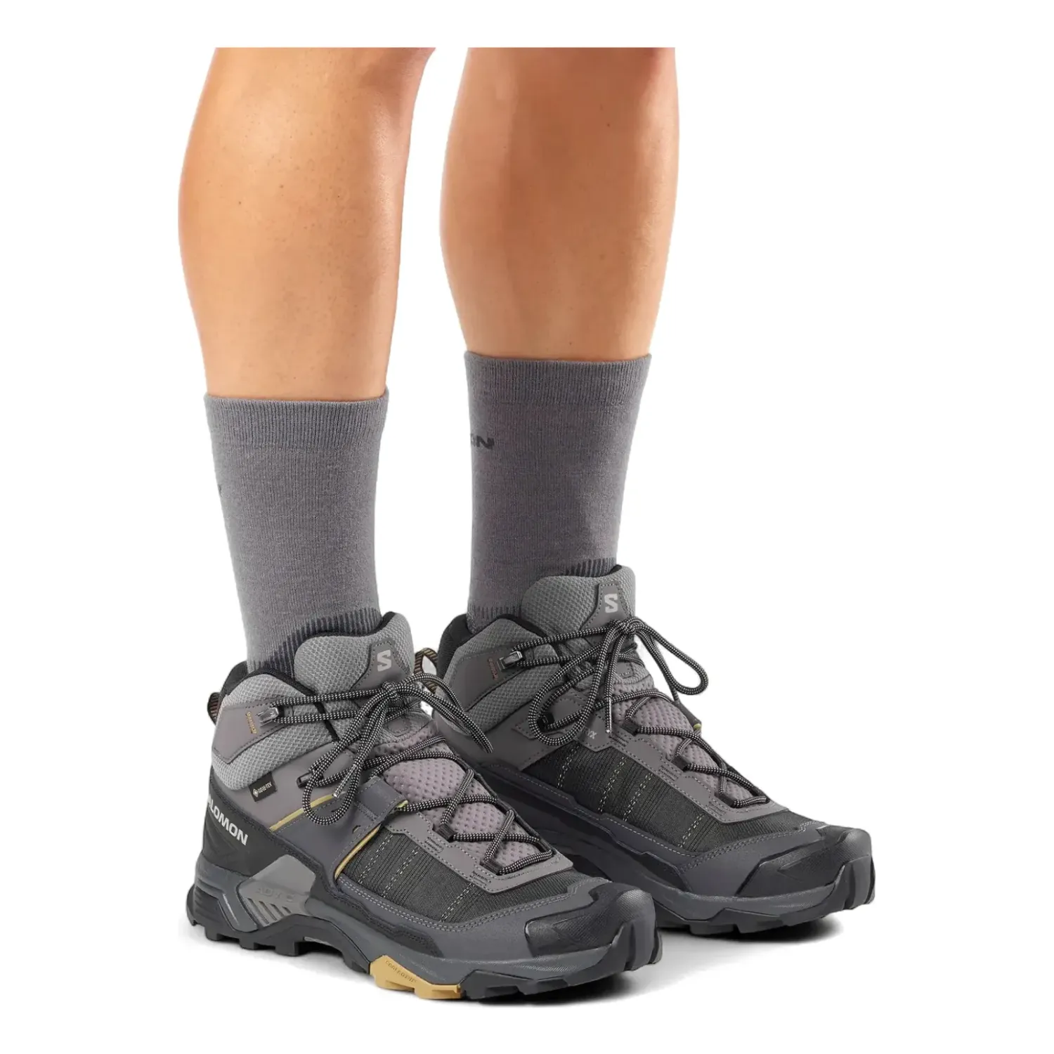Salomon Men's X Ultra 5 Mid Gore-Tex in Dark Gull Grey / Asphalt, alternate view 3