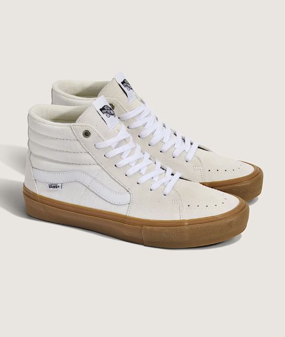 Vans Men's Sk8-Hi, Color: Crepe White/ Gum, Size: 8