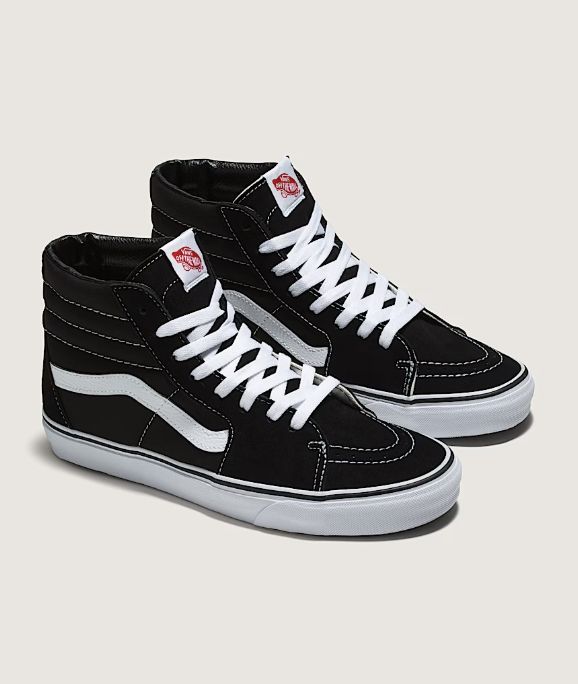 Vans Sk8 Hi, Color: Black/ Black/ White, Size: 8.5