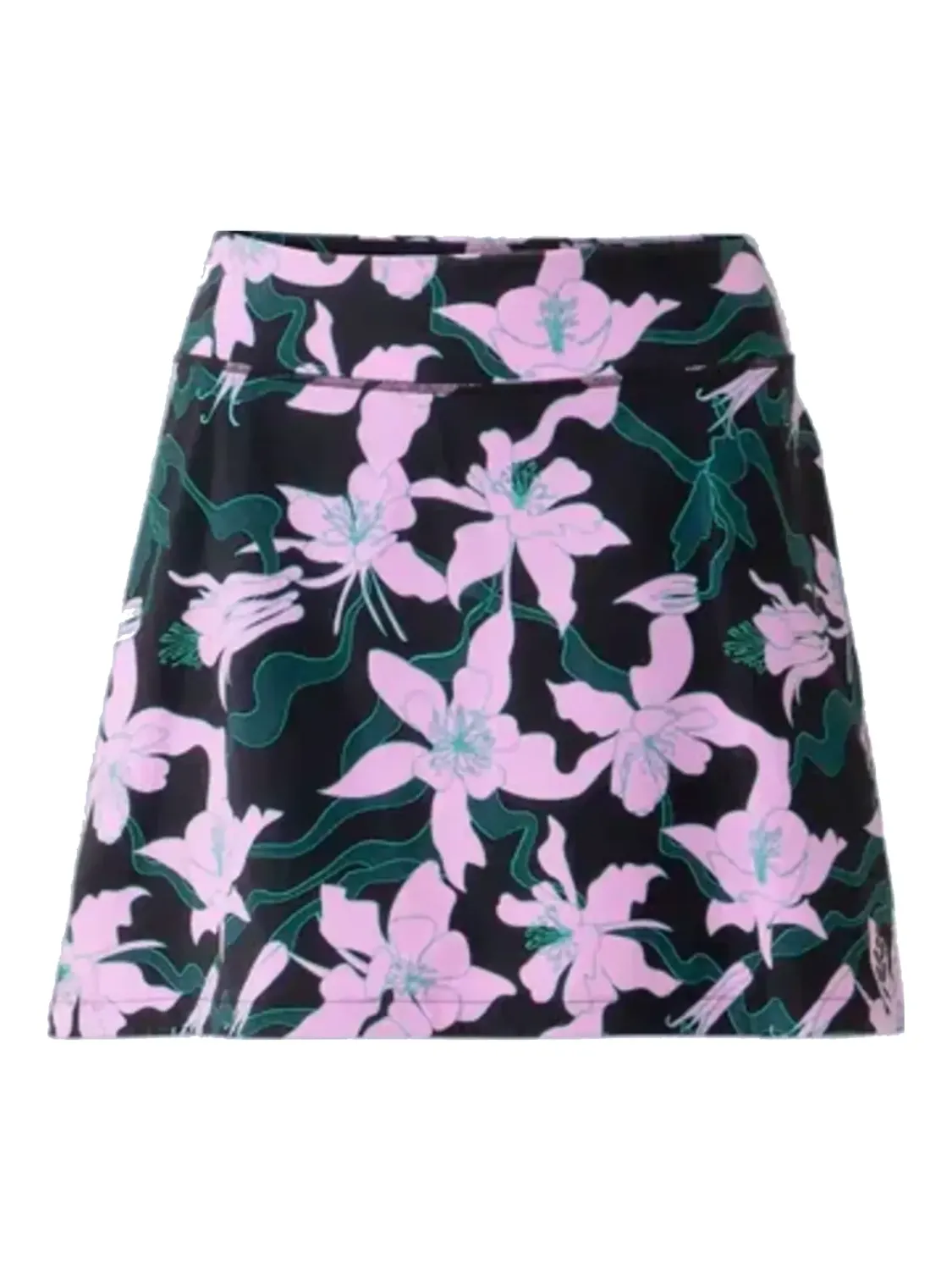 Wild Rye Women's Parker Skort, Color: Black Aqua Bloom, Size: 2