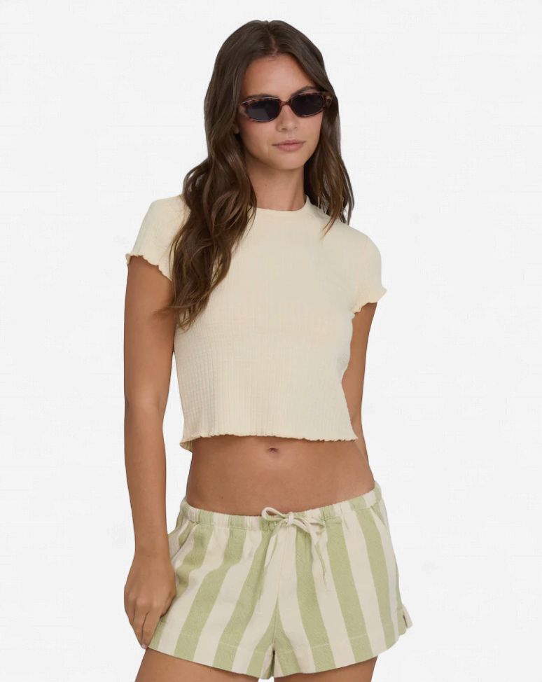 Billabong Women's Shelly Short Sleeve Tee, Color: Dove, Size: Small