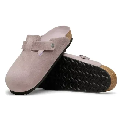 Birkenstock Boston Soft Footbed in Faded Purple Suede, alternate view 1