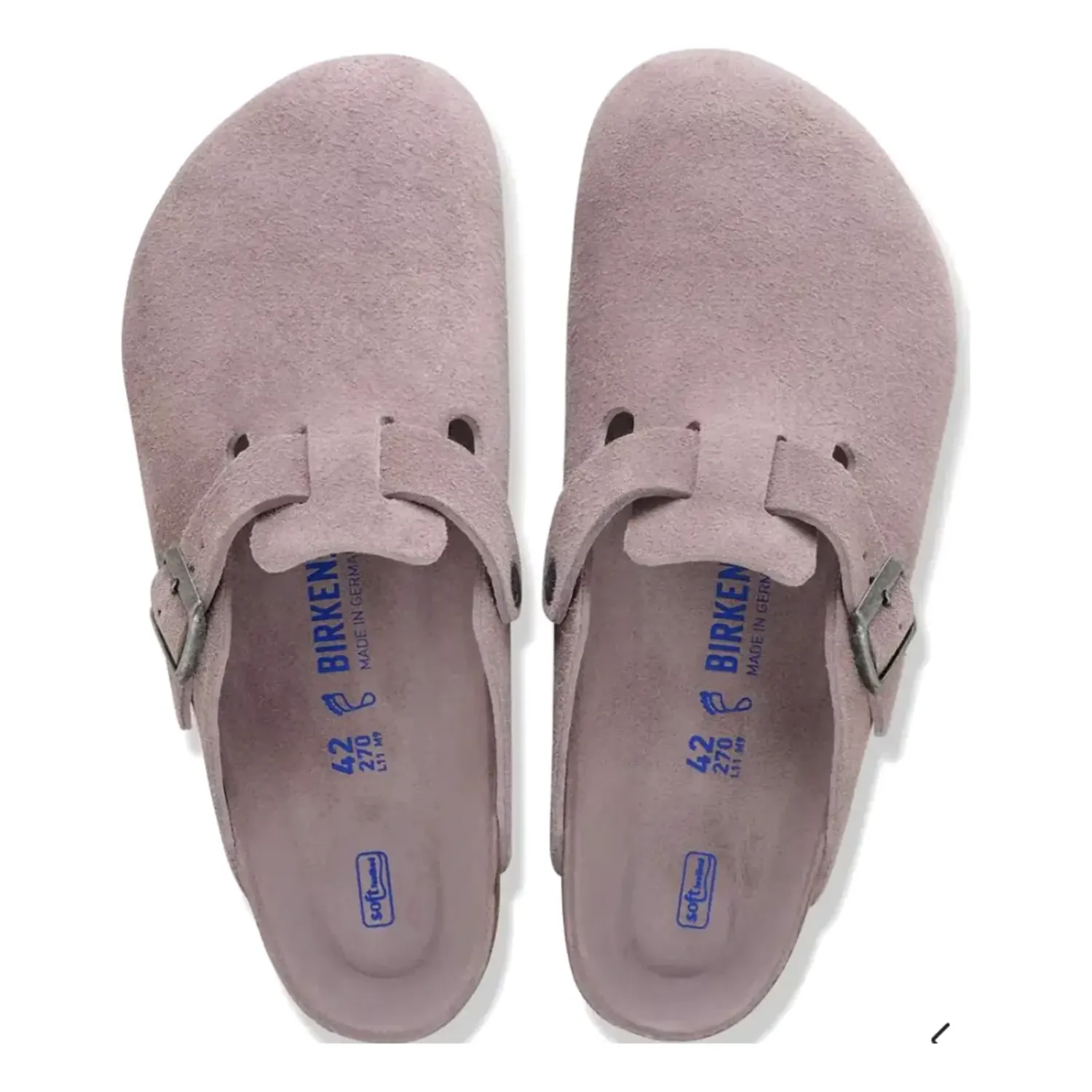 Birkenstock Boston Soft Footbed in Faded Purple Suede, alternate view 4