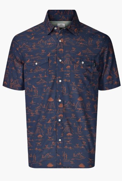 Flylow Men's Cody Shirt, Color: Night/ Bark UFO, Size: Medium