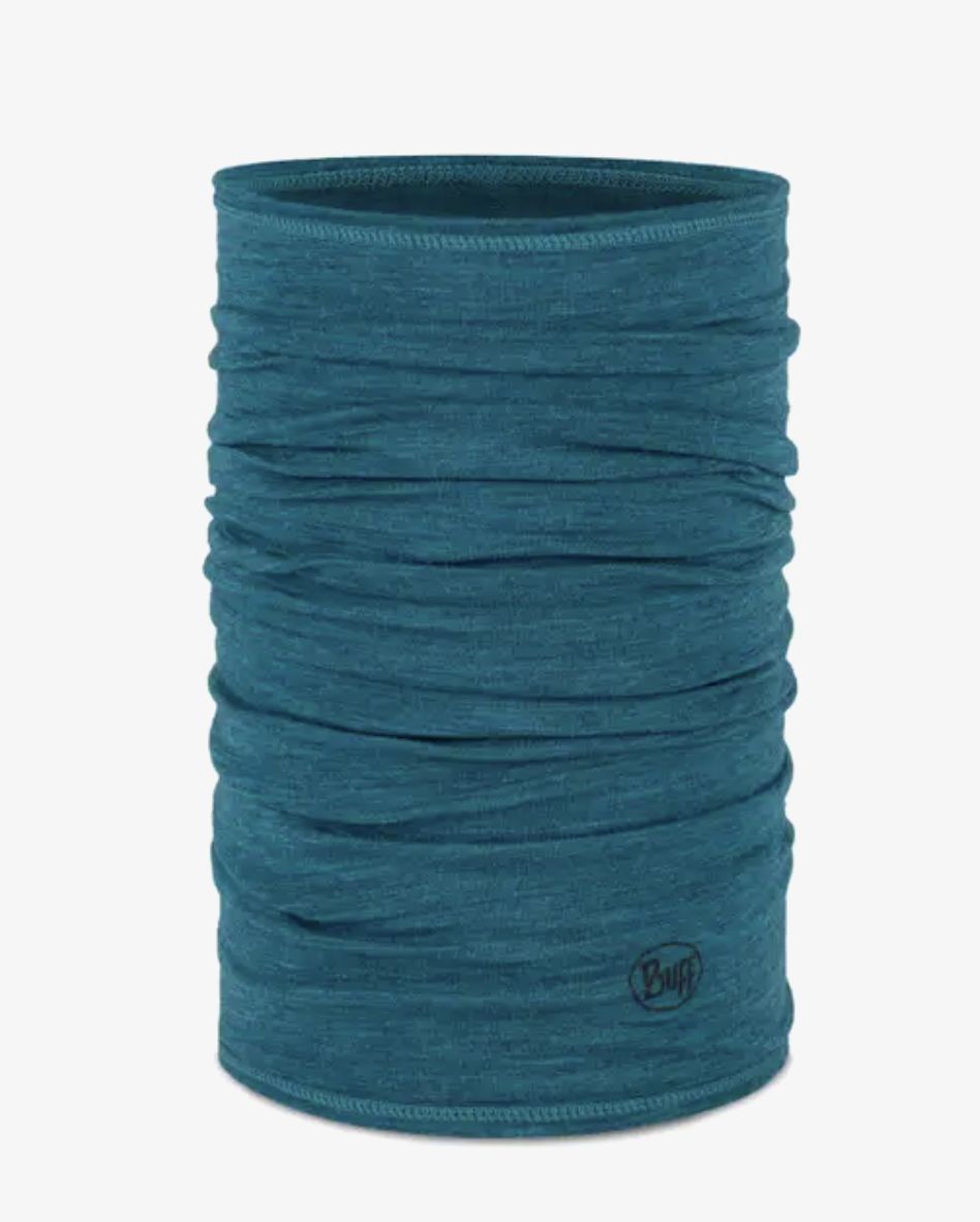 Buff Merino Lightweight Neck Gaiter Solid, Color: Teal