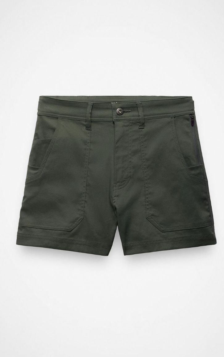 Prana Women's Stretch Zion Cargo Short, Color: Spruce, Inseam: 5", Size: 0