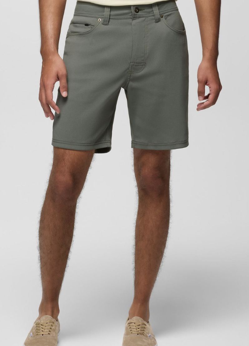 Prana Men's Stretch Zion 5 Pocket Short, Color: Thyme, Inseam: 10", Size: 30