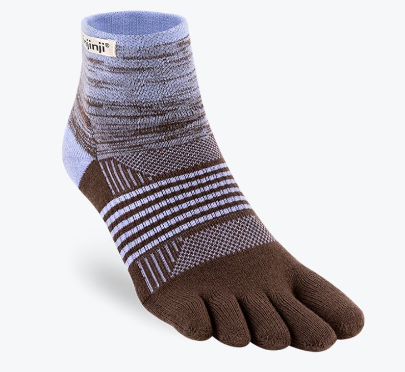 Injinji Women's Trail Midweight Mini‑Crew Sock, Color: Periwinkle, Size: XS/S