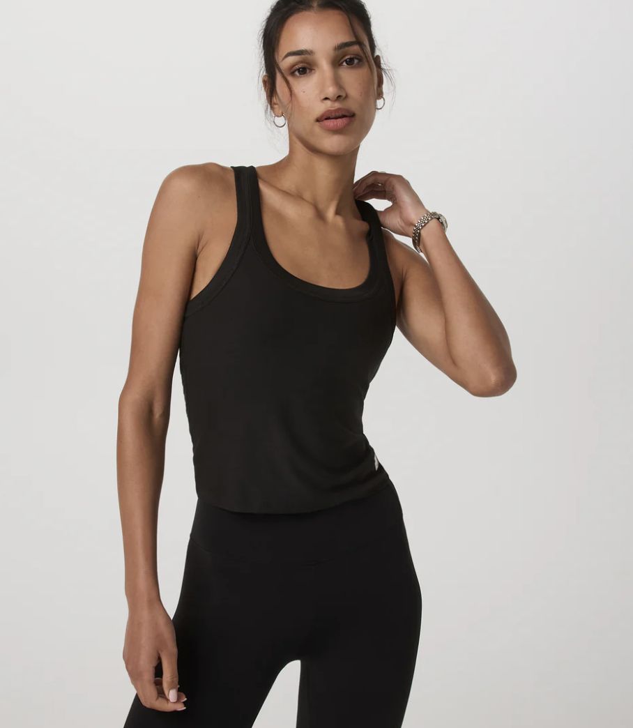 Vuori Women's Energy Racerback Tank, Color: Black, Size: Small