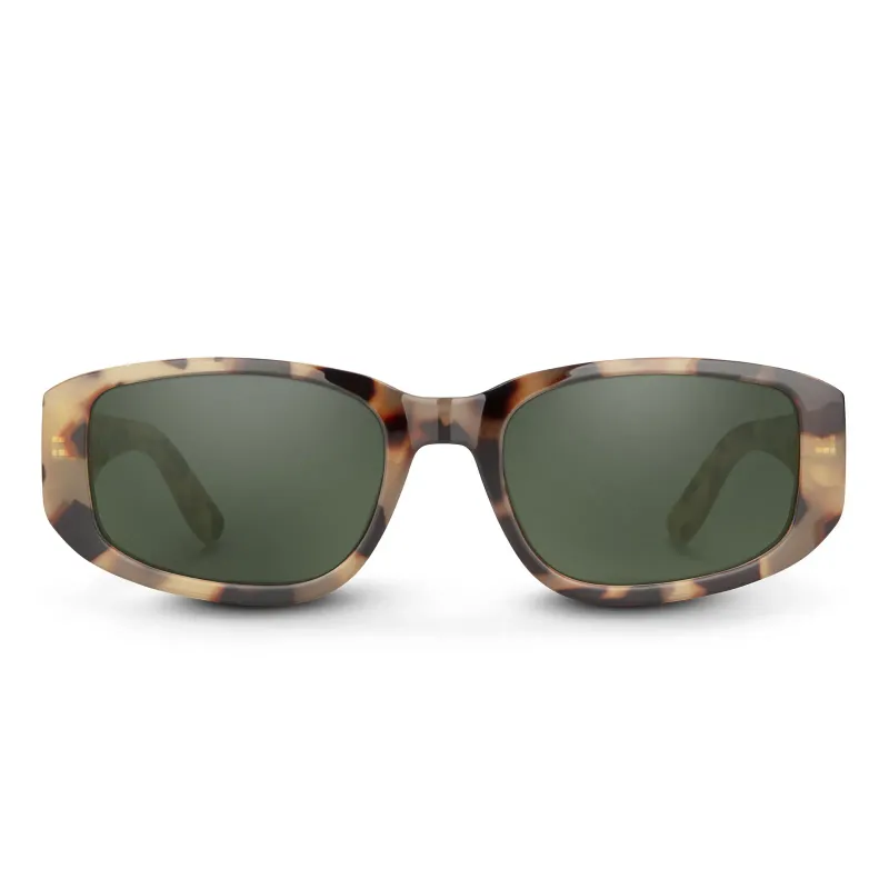 Suncloud Lane Yellow Tortoise Polarized Gray Green in Polarized Gray Green, front view