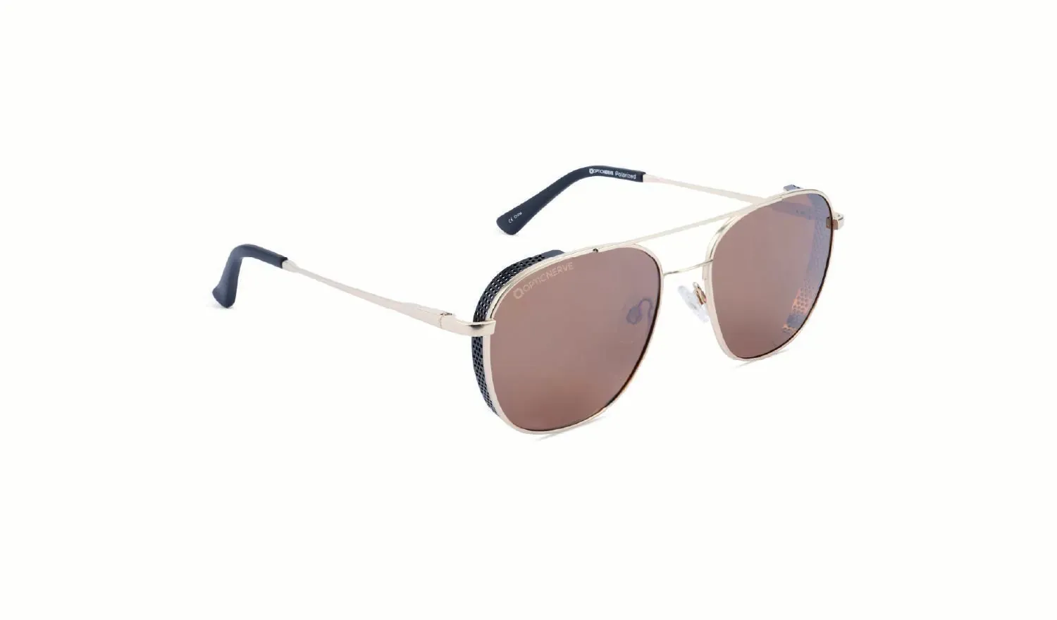 ONE by Optic Nerve Palisade Matte Gold-Matte Black/Polarized Brown Lens Silver Mirror
