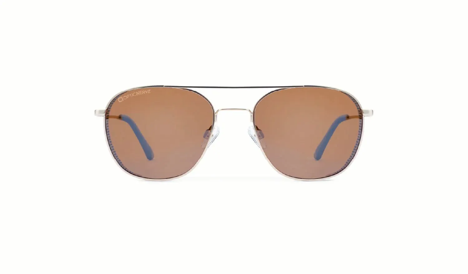 ONE by Optic Nerve Palisade Matte Gold-Matte Black/Polarized Brown Lens Silver Mirror