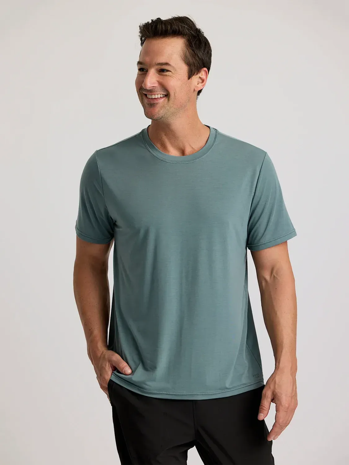 Free Fly Men's Elevate Lightweight Tee, Color: Stormy Sea, Size: L