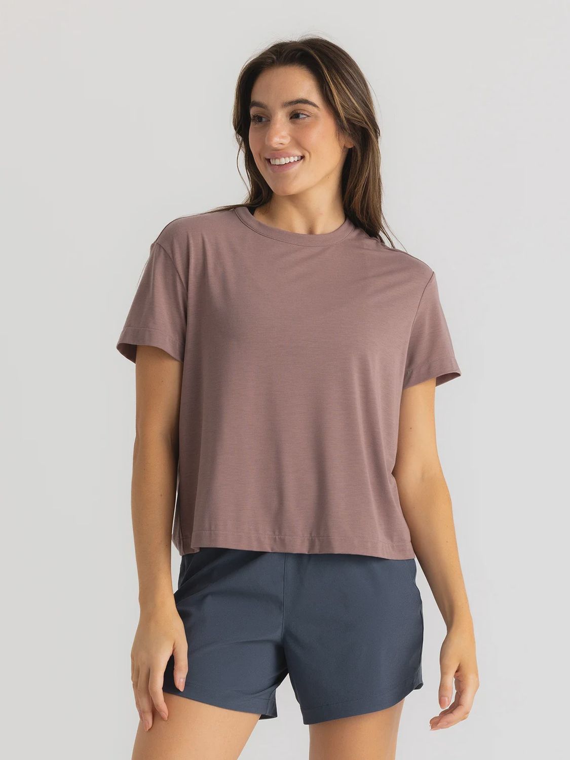 Free Fly Women's Elevate Lightweight Tee, Color: Fig, Size: Small
