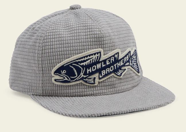 Howler Brothers Unstructured Snapback Hat, Color: Trout Bolt: Grey Grid Cord