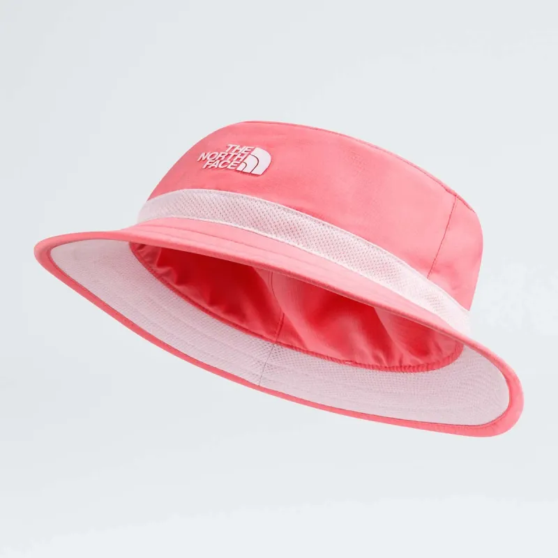 The North Face Kids' Class V Reversible Bucket in Coral Crush, front view