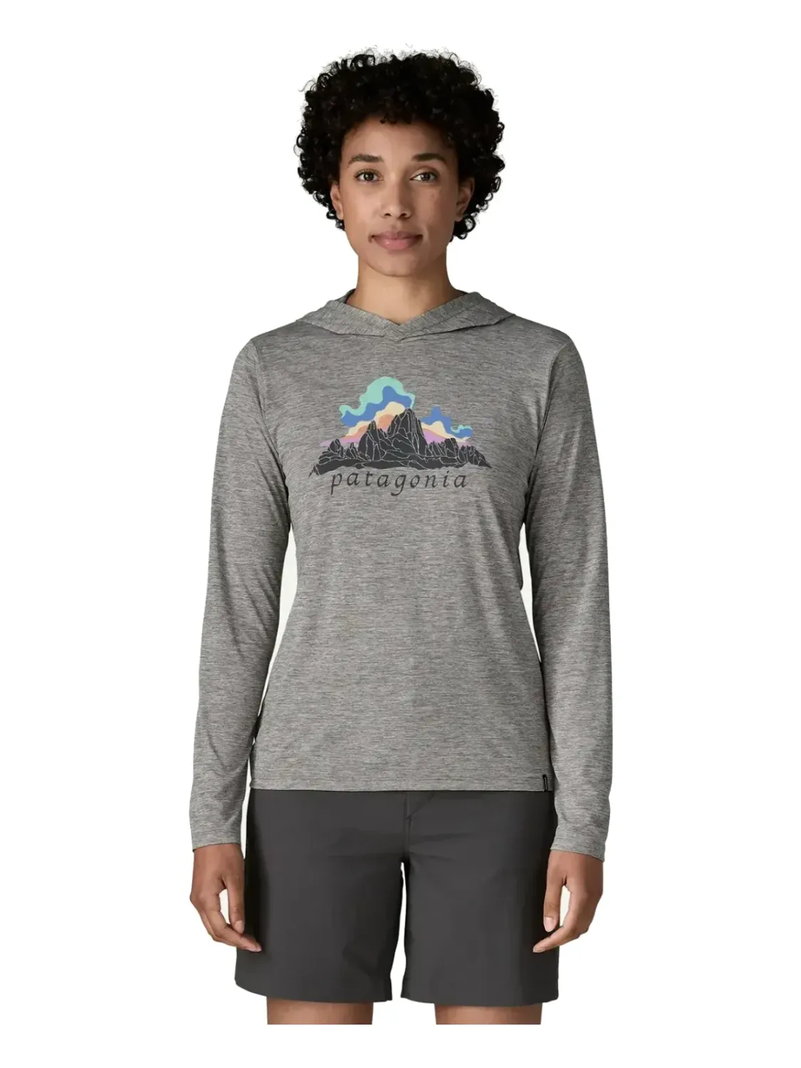 Patagonia Women's Cap Cool Daily Hoody - Fitz Roy Nimbus in Bf1, alternate view 1