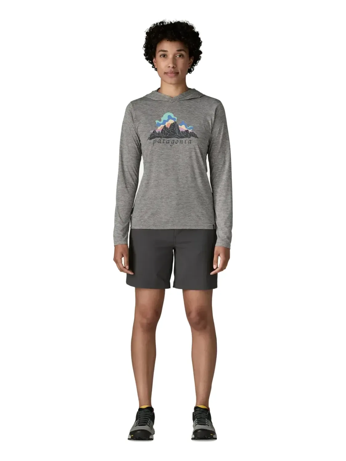 Patagonia Women's Cap Cool Daily Hoody - Fitz Roy Nimbus in Bf3, alternate view 3