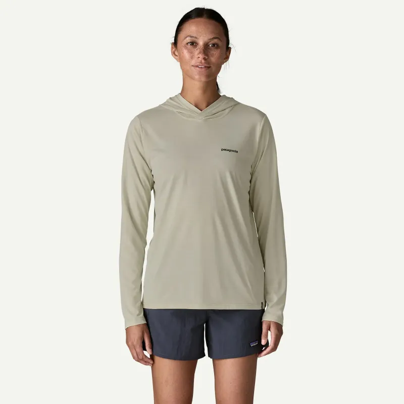 Patagonia Women's Cap Cool Daily Hoody - Boardshort Logo in Aw1, alternate view 1
