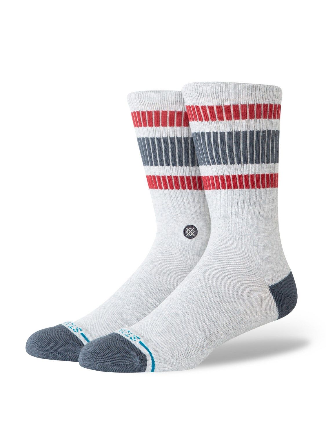 Stance Boyd Pop Stitch Crew Sock, Color: Heather Grey, Size: XL