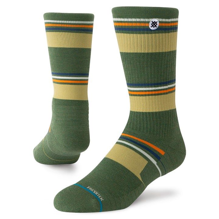 Stance Walton Hike Light Crew Socks, Color: Green, Size: L