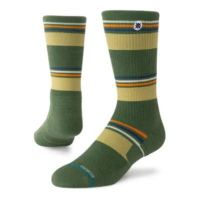 Stance Walton Hike Light Crew Socks in Green, alternate view 1