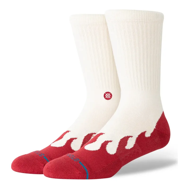 Stance Heating Up Crew in Red, alternate view 1