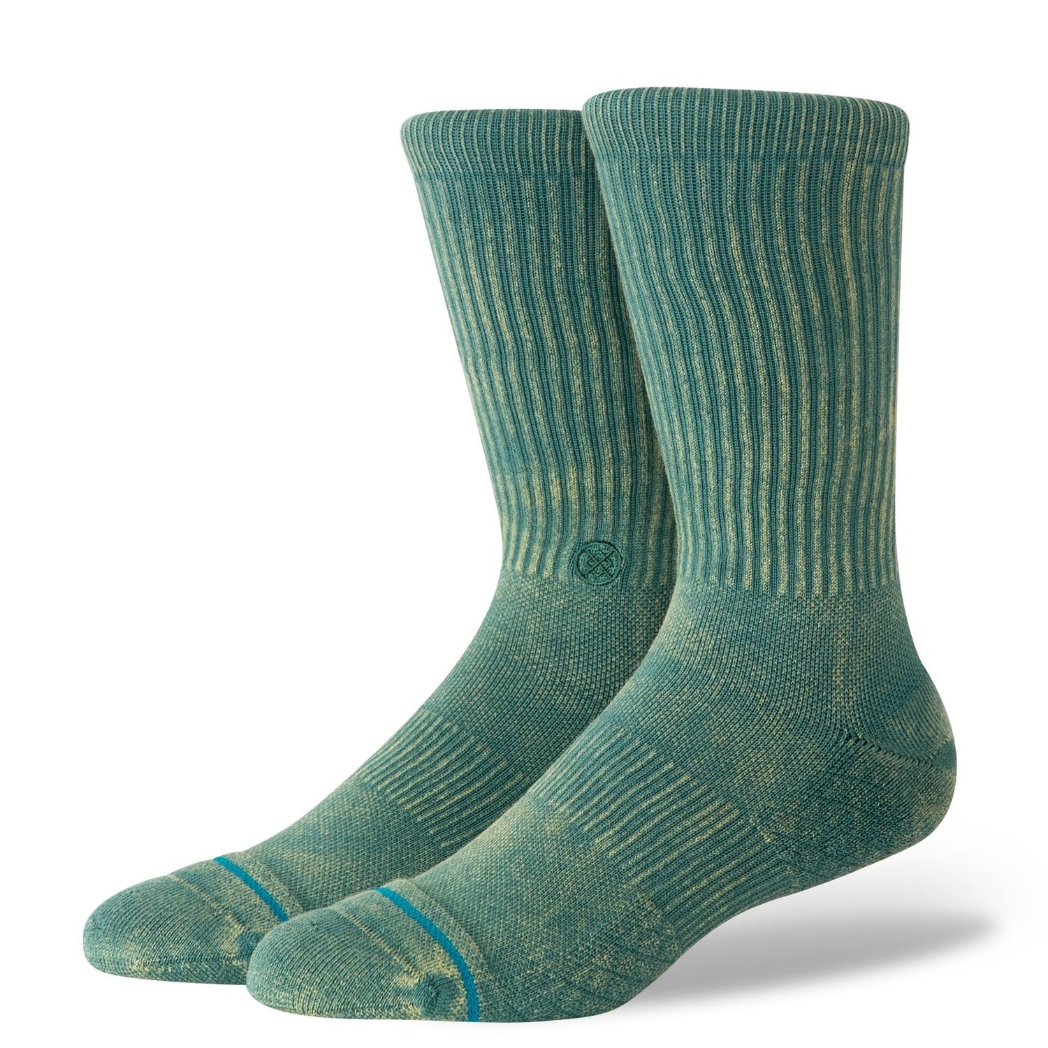 Stance Signature Wash Crew Socks, Color: Teal, Size: L