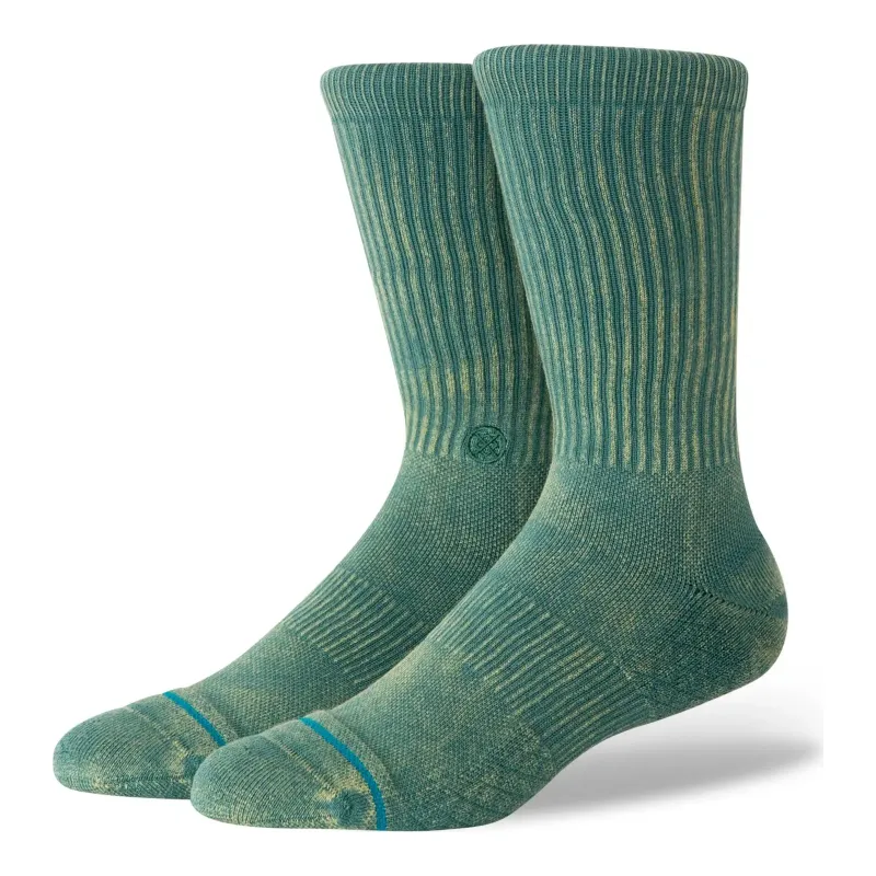 Stance Signature Wash Crew Socks in Teal, alternate view 1