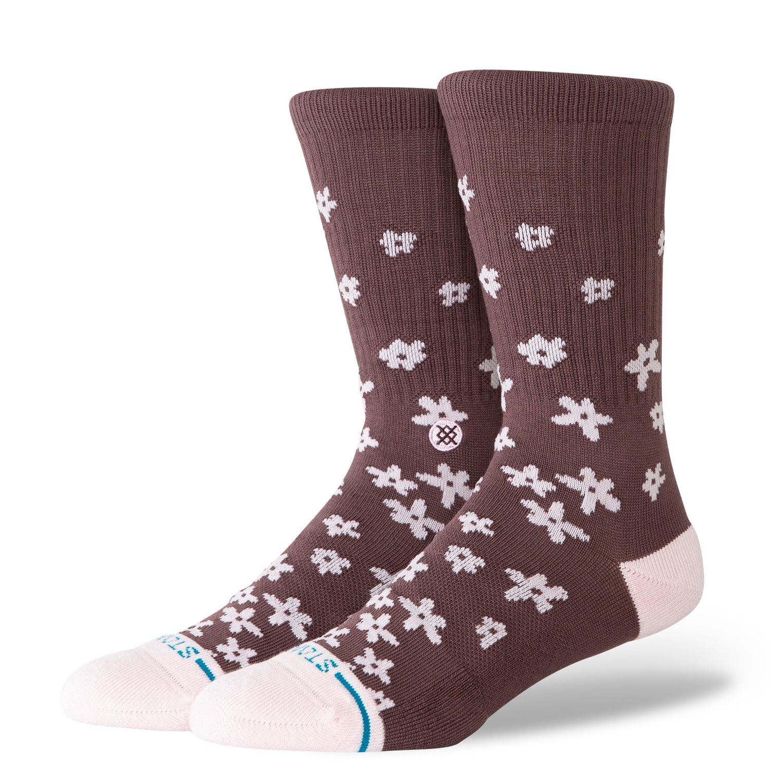 Stance Floral Dreams Crew Socks, Color: Brown, Size: M