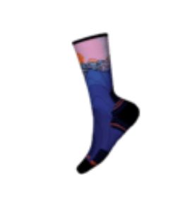 Smartwool Women's Hike Targeted Cushion Mountain Sunrise Crew Sock, Color: Deep Navy, Size: L